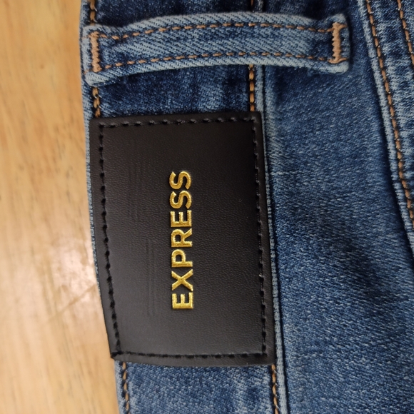 Express Mid Rise '70s Flare Distressed Jeans Denim Women's Size 14R New With Tag - Picture 11 of 16